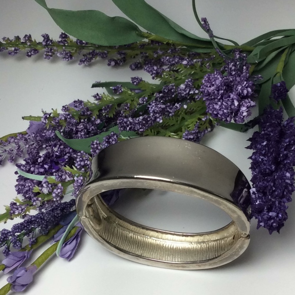 Silver Hinged Clasp Bangle Bracelet